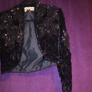 Black Silk Velour Vintage Matador Madonna Style early 90's style Small